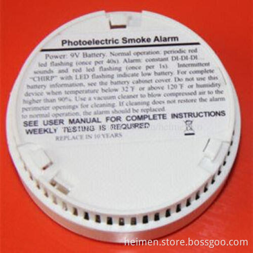 Standalone Photoelectric Smoke Detector, Sound and Flash Alarm, Low-battery Warning